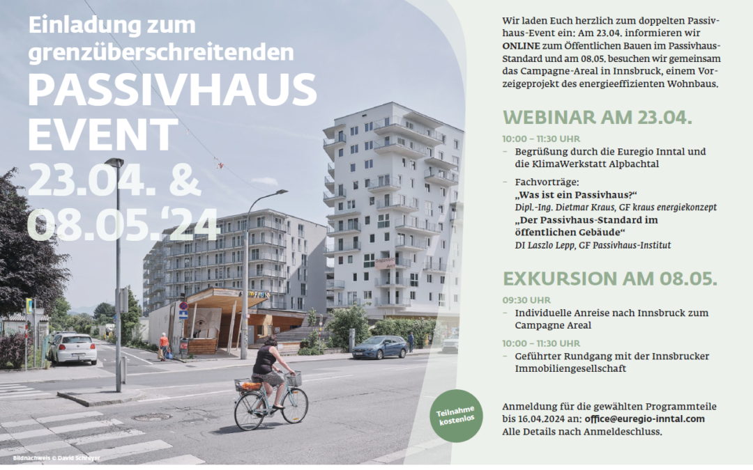 Grenzüberschreitendenes Info-Event zum Thema „Der Passivhaus-Standard im (öffentlichen) mehrgeschossigen Wohnbau“